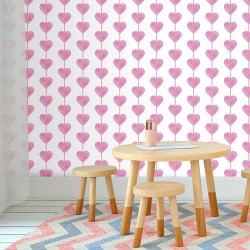 Papel de Parede Heart Curtain Pink