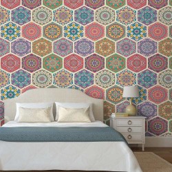 Papel de Parede Mandalas Vintage Bege