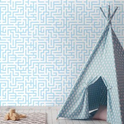 Papel de Parede Maze Blue