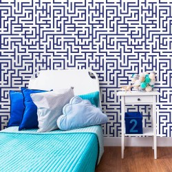 Papel de Parede Maze Navy