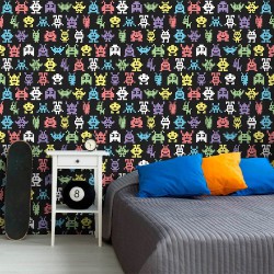 Papel de Parede Monsters Black