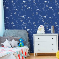 Papel de Parede Navio Navy