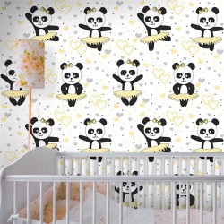 Papel de Parede Panda Ballet Clean