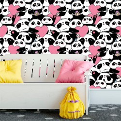 Papel de Parede Panda Coração