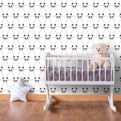 Papel de Parede Panda Grid