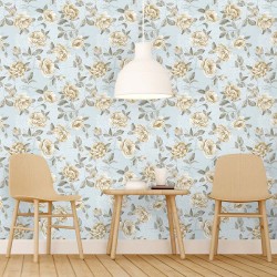 Papel de Parede Vintage white roses