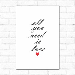 Placa Decorativa All You Need is Love