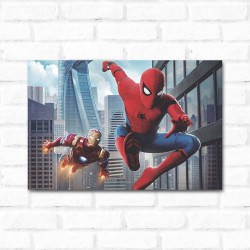 Placa Decorativa Homem de Ferro e Homem Aranha
