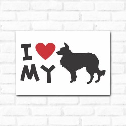 Placa Decorativa I Love My Border Collie