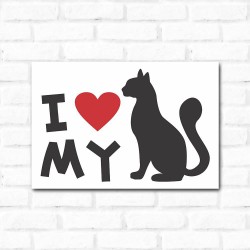 Placa Decorativa I Love My Cat