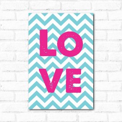 Placa Decorativa Love Chevron