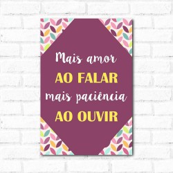 Placa Decorativa Mais Amor