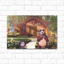 Placa Decorativa Masha e o Urso 2