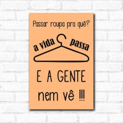 Placa Decorativa Passar Roupa