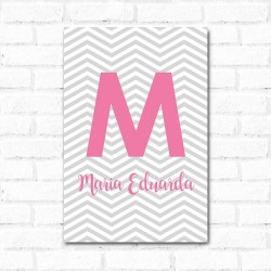 Placa Decorativa Personalizado Chevron Menina