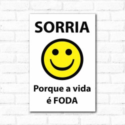 Placa Decorativa Sorria