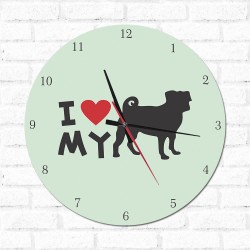 Relógio Decorativo I love My Pug