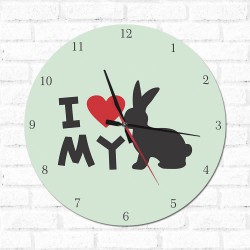Relógio Decorativo I love My Rabbit