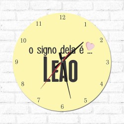 Relógio Decorativo O Signo dela é Leão